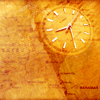 gold historical map of the southeast united states with a numerical white clock background